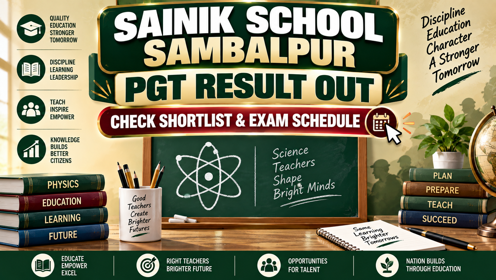 Sainik School Sambalpur PGT Physics Result 2026 - Shortlist Out