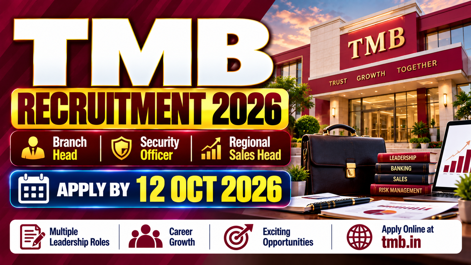 TMB Recruitment 2026 - Apply for Branch Head & More