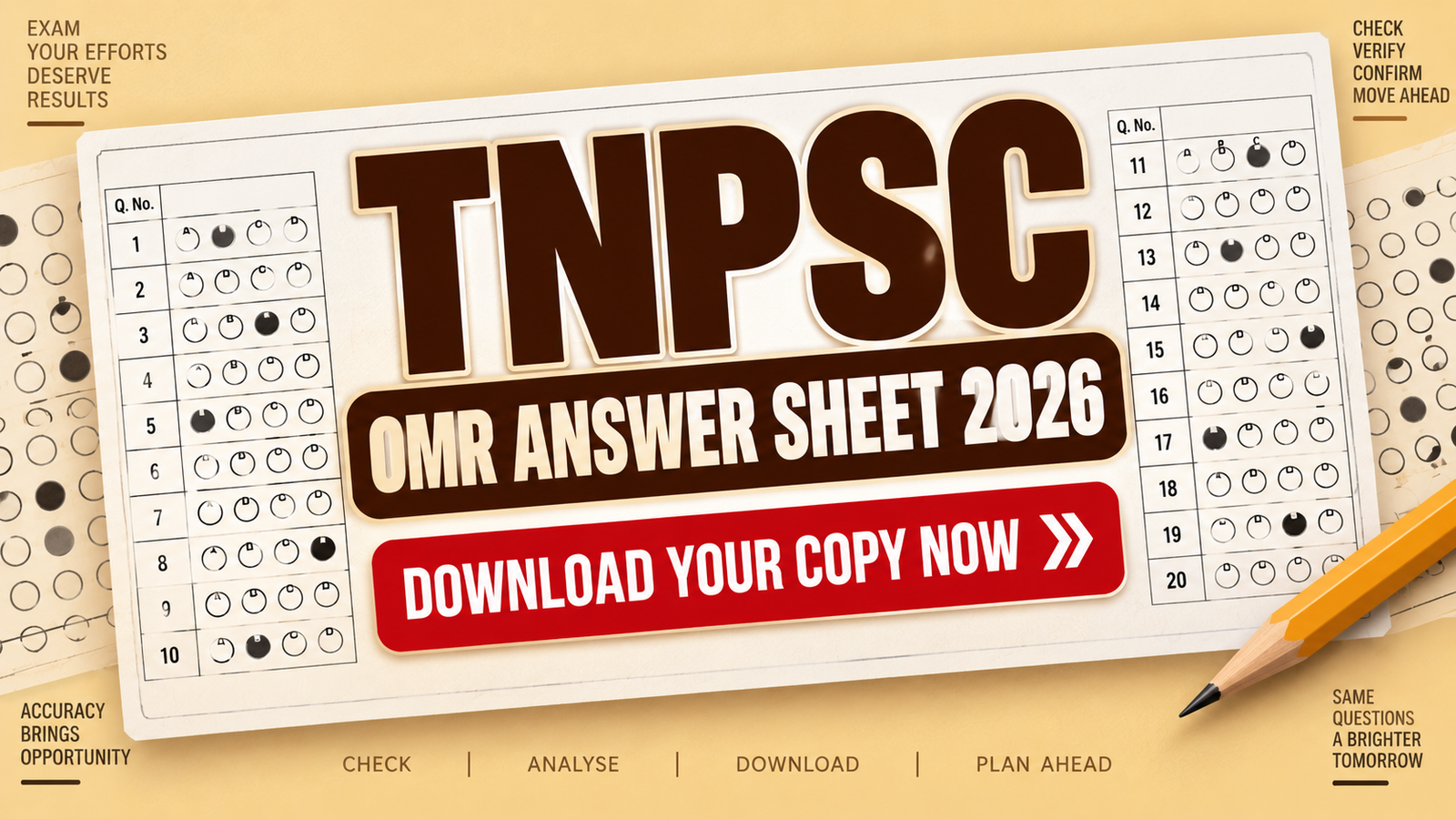 TNPSC AAO AO OMR Answer Sheet 2026 - Download Copy