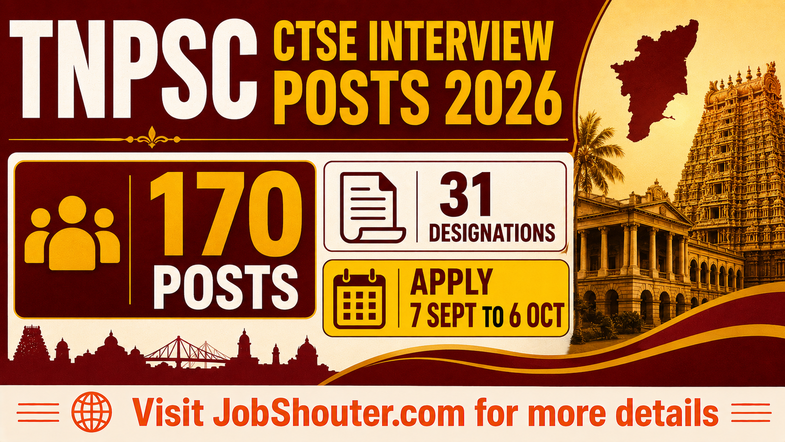 TNPSC CTSE Interview Posts 2026 - Apply for 170 Posts