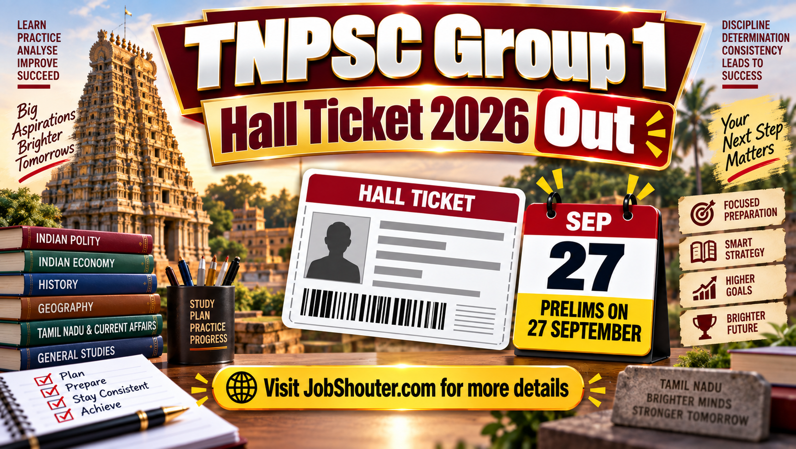 TNPSC Group 1 Hall Ticket 2026 - Download CCSE-I Prelims Admit Card