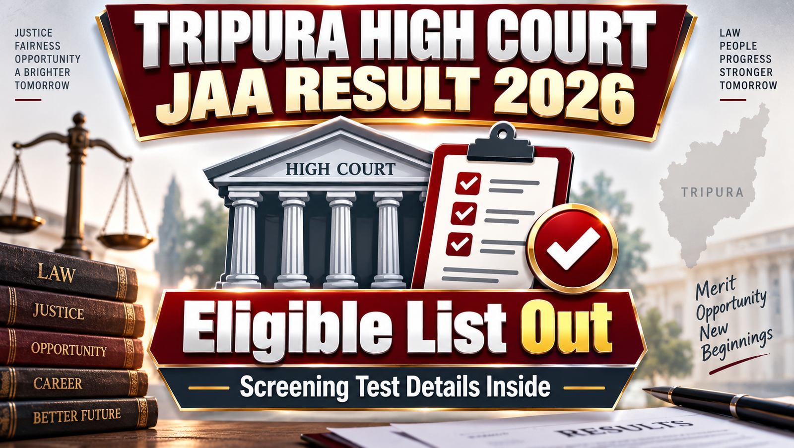 Tripura High Court JAA Result 2026 - Eligible List for Screening Test