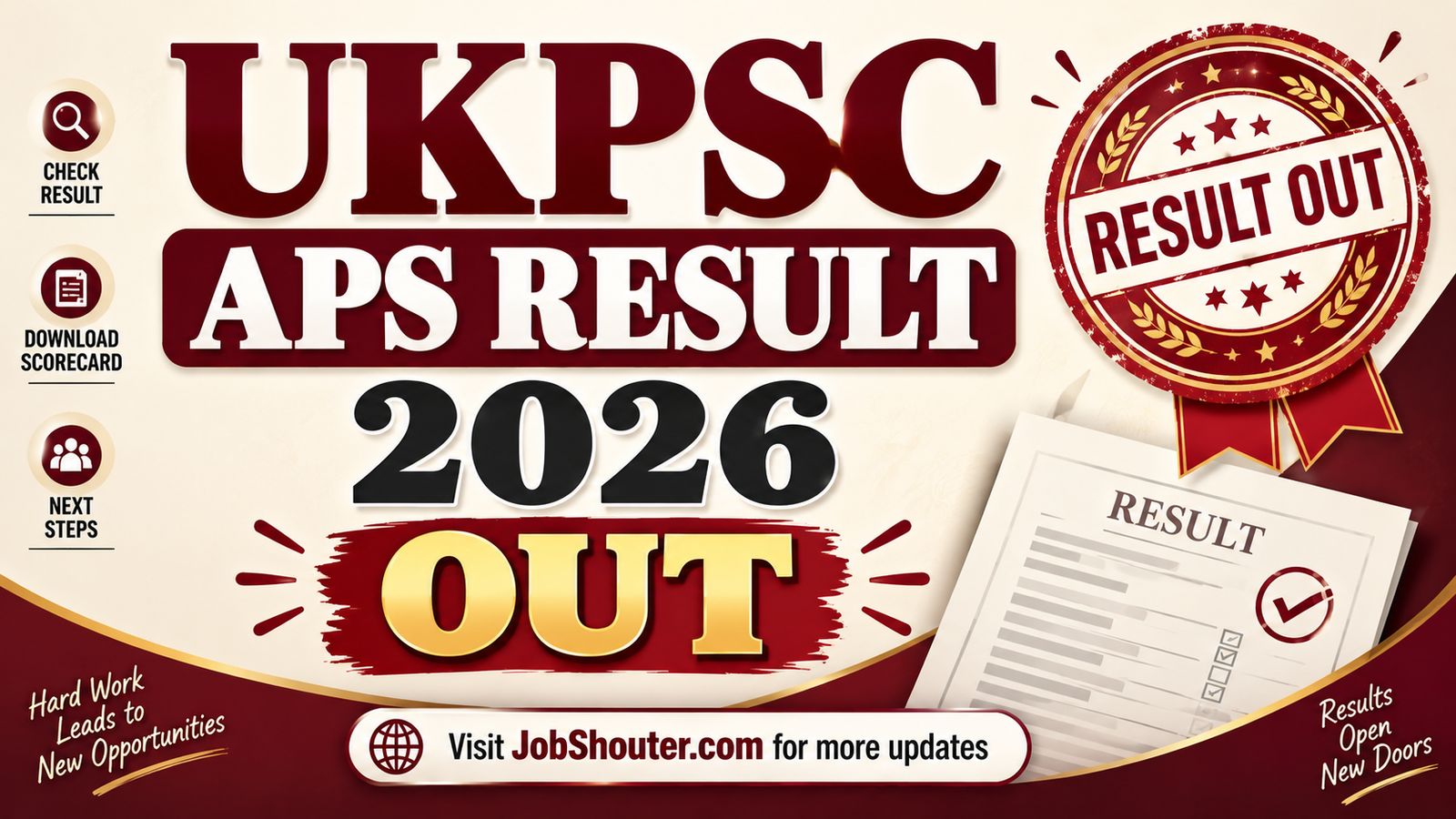 UKPSC APS Result 2026 - Additional Private Secretary Selection List Out