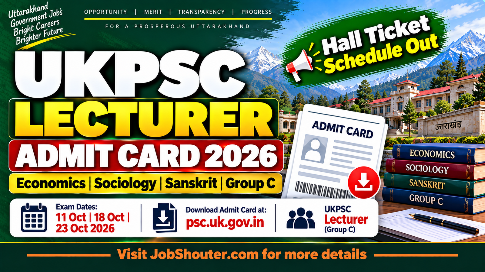 UKPSC Lecturer Admit Card 2026 - Exam Dates & Download Schedule