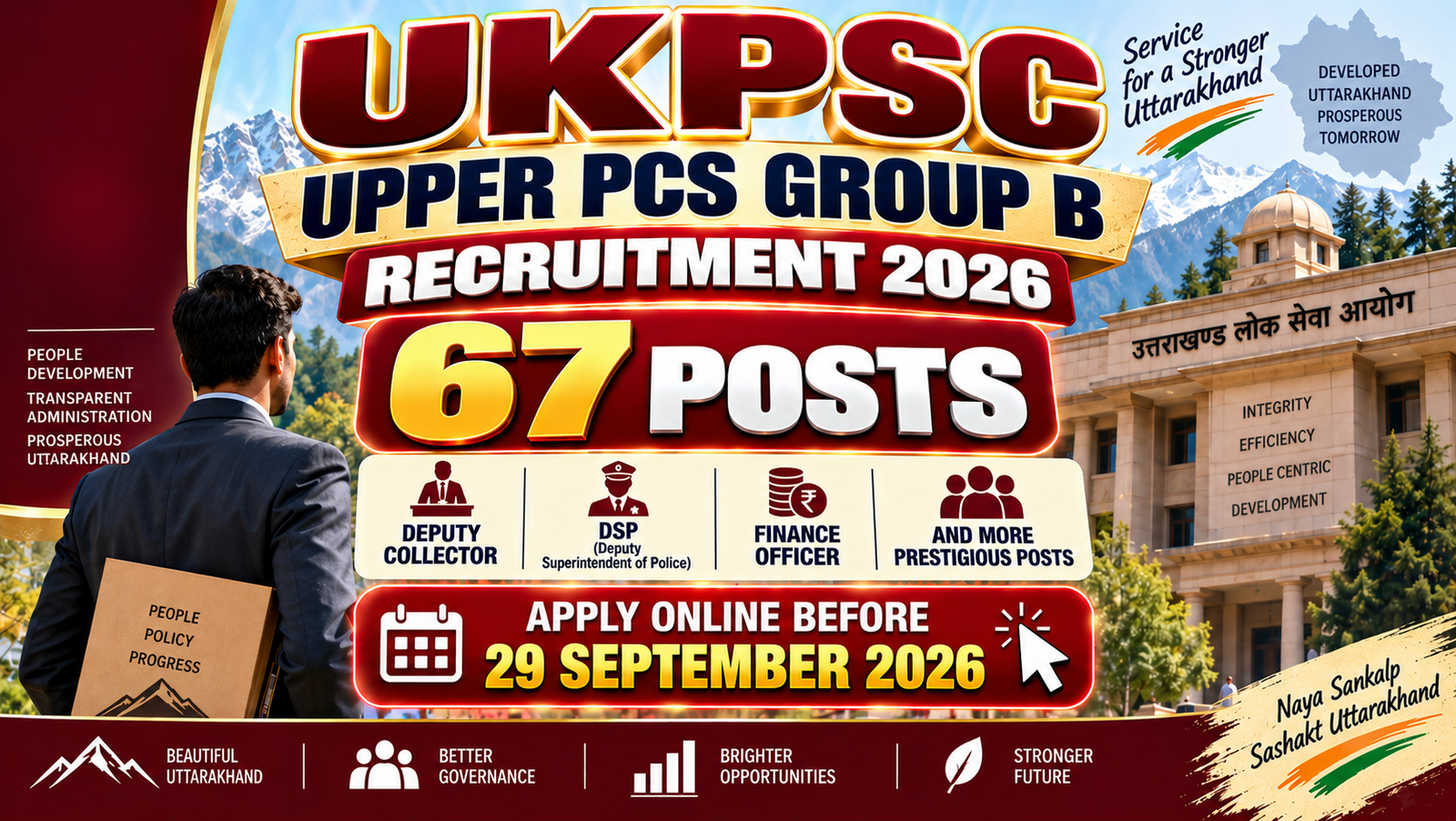 UKPSC Upper PCS Group B Recruitment 2026 - Apply Online for 67 Posts
