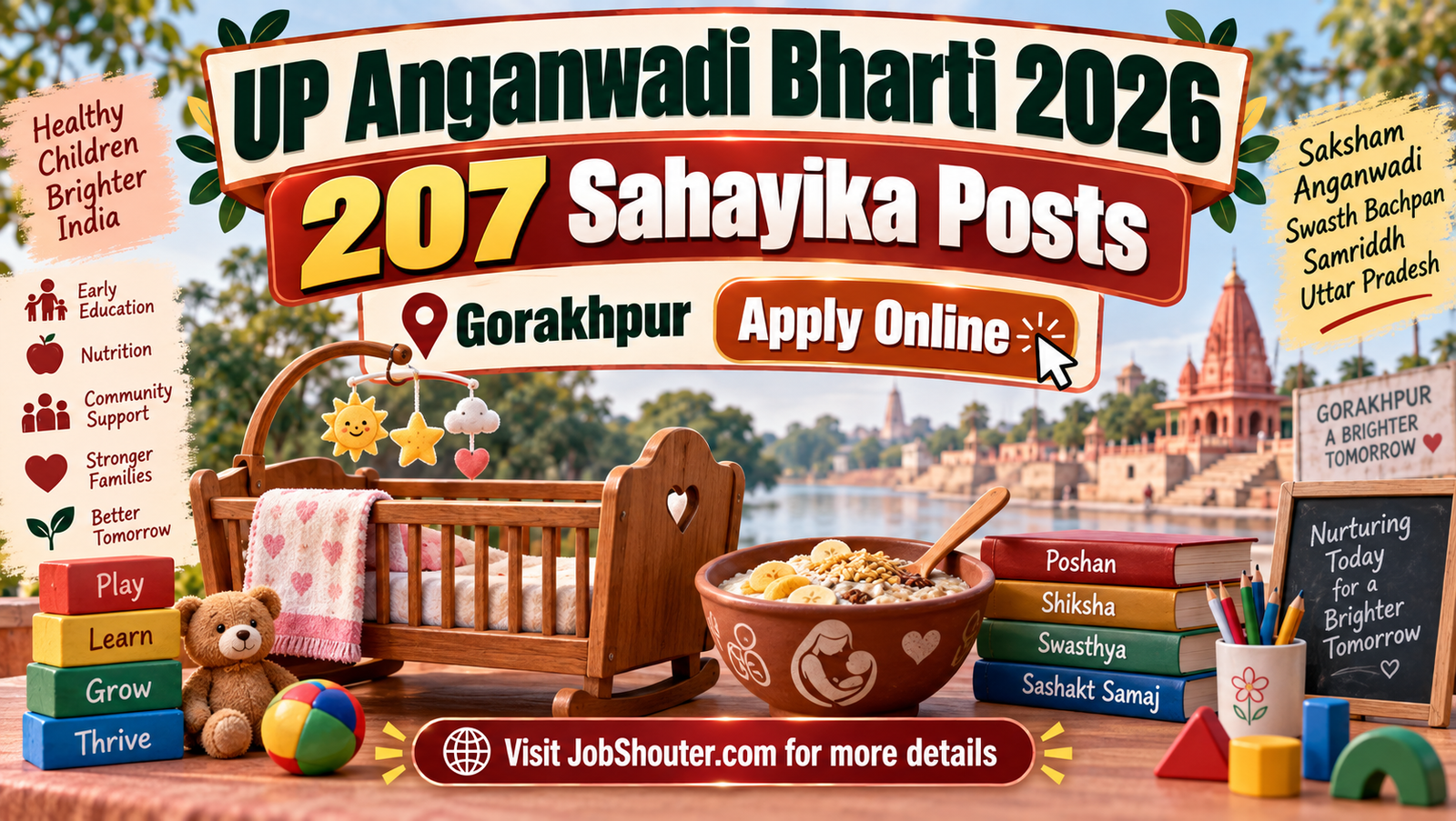 UP Anganwadi Bharti 2026 - 207 Sahayika Posts in Gorakhpur