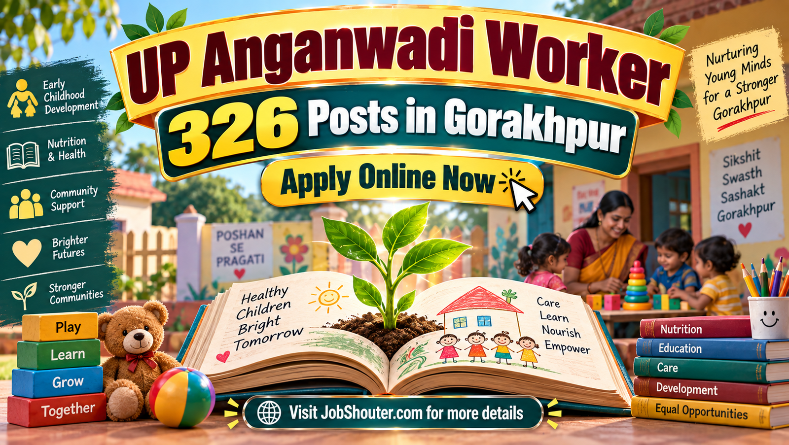UP Anganwadi Worker Recruitment 2026 - 326 Posts in Gorakhpur