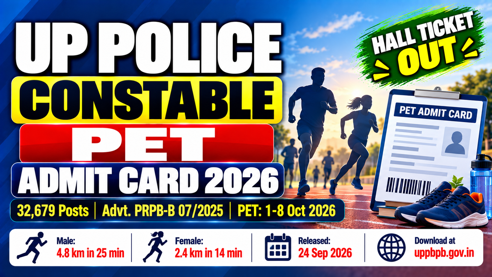 UP Police Constable PET Admit Card 2026 - Download Hall Ticket Now