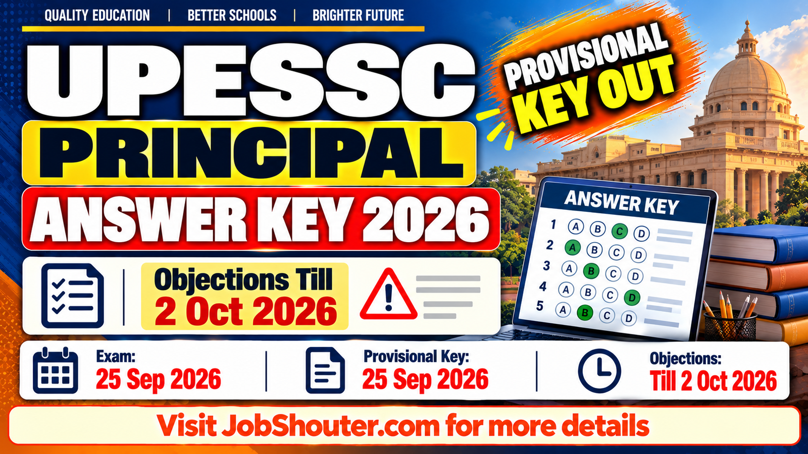 UPESSC Principal Answer Key 2026 - Download Response