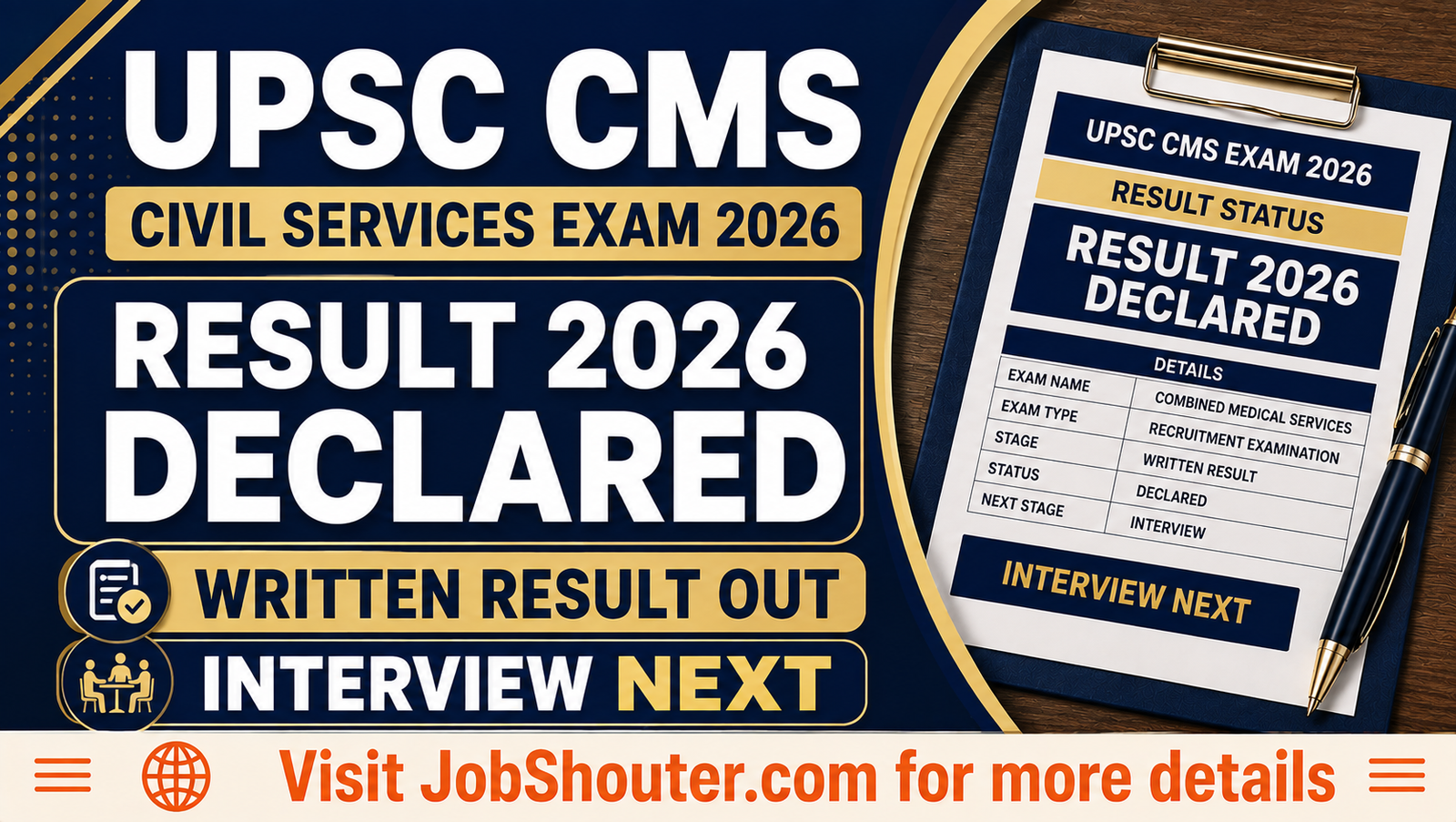 UPSC CMS Result 2026 Declared - Written Result Out Now
