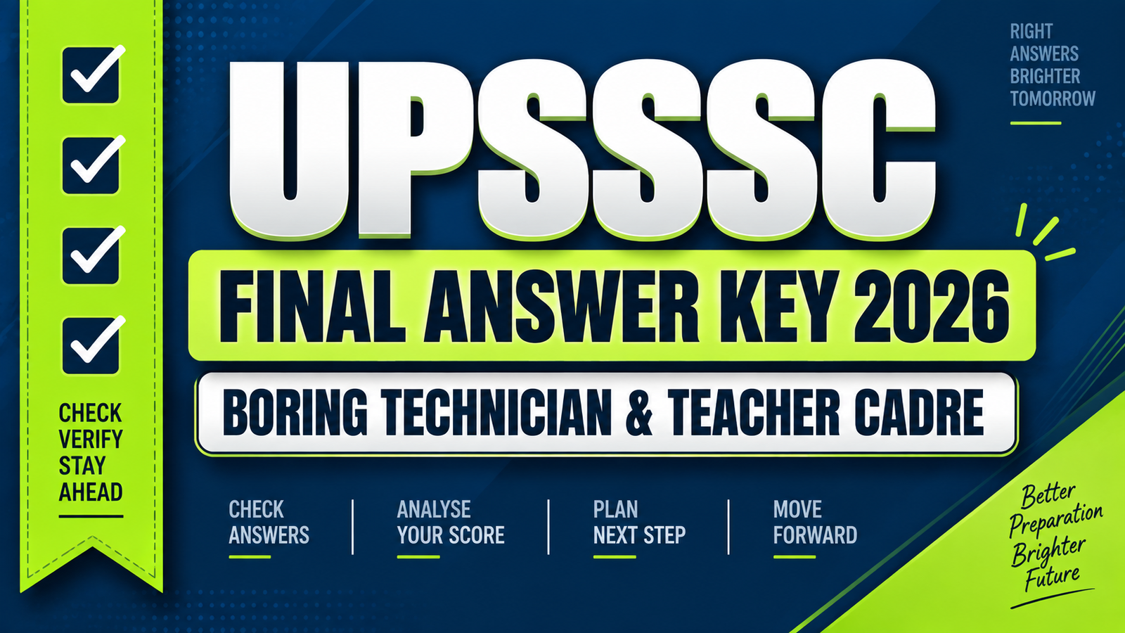 UPSSSC Answer Key 2026 - Boring Technician & Teacher Cadre