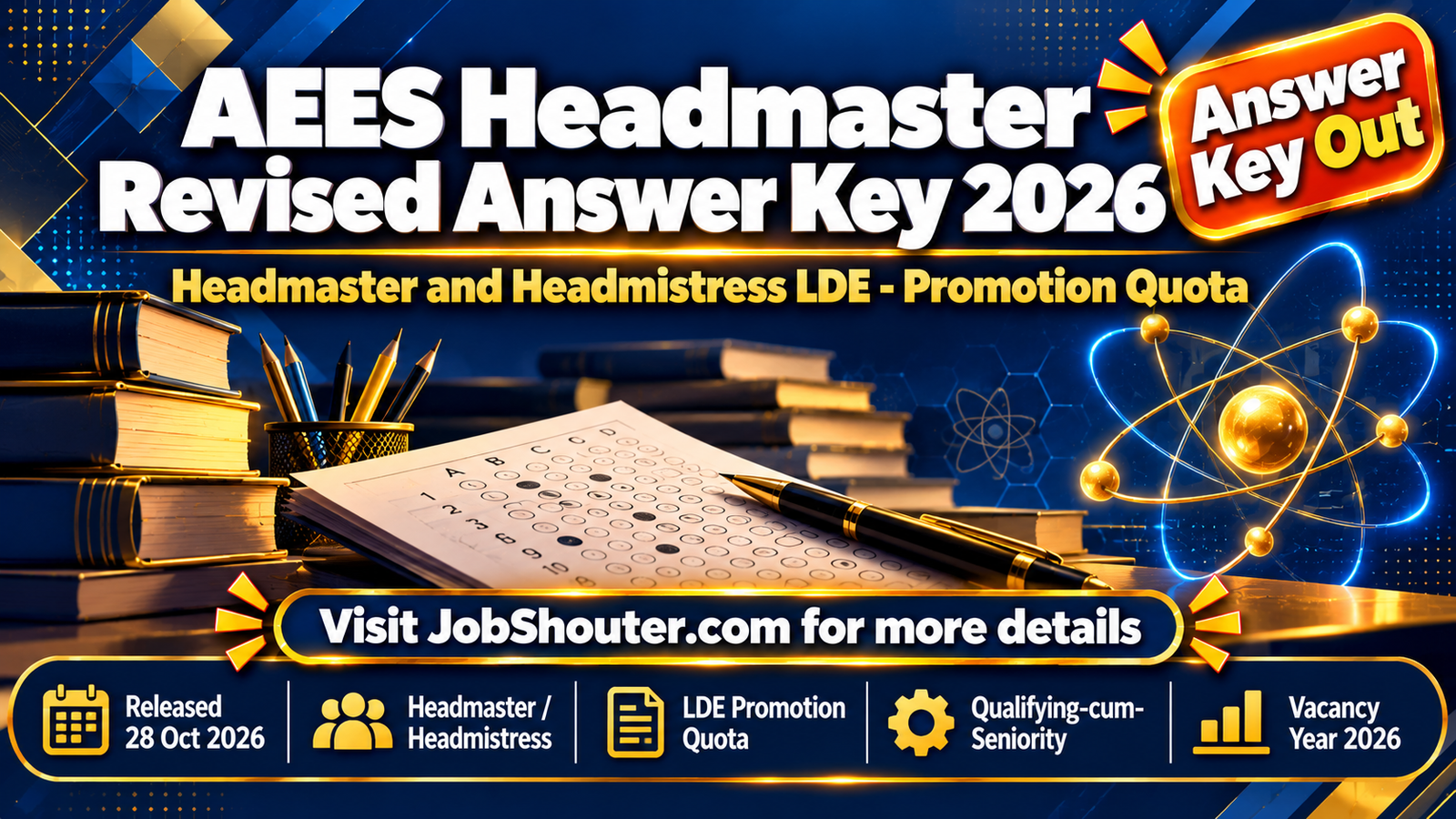 AEES Headmaster Revised Answer Key 2026 - Download LDE PDF