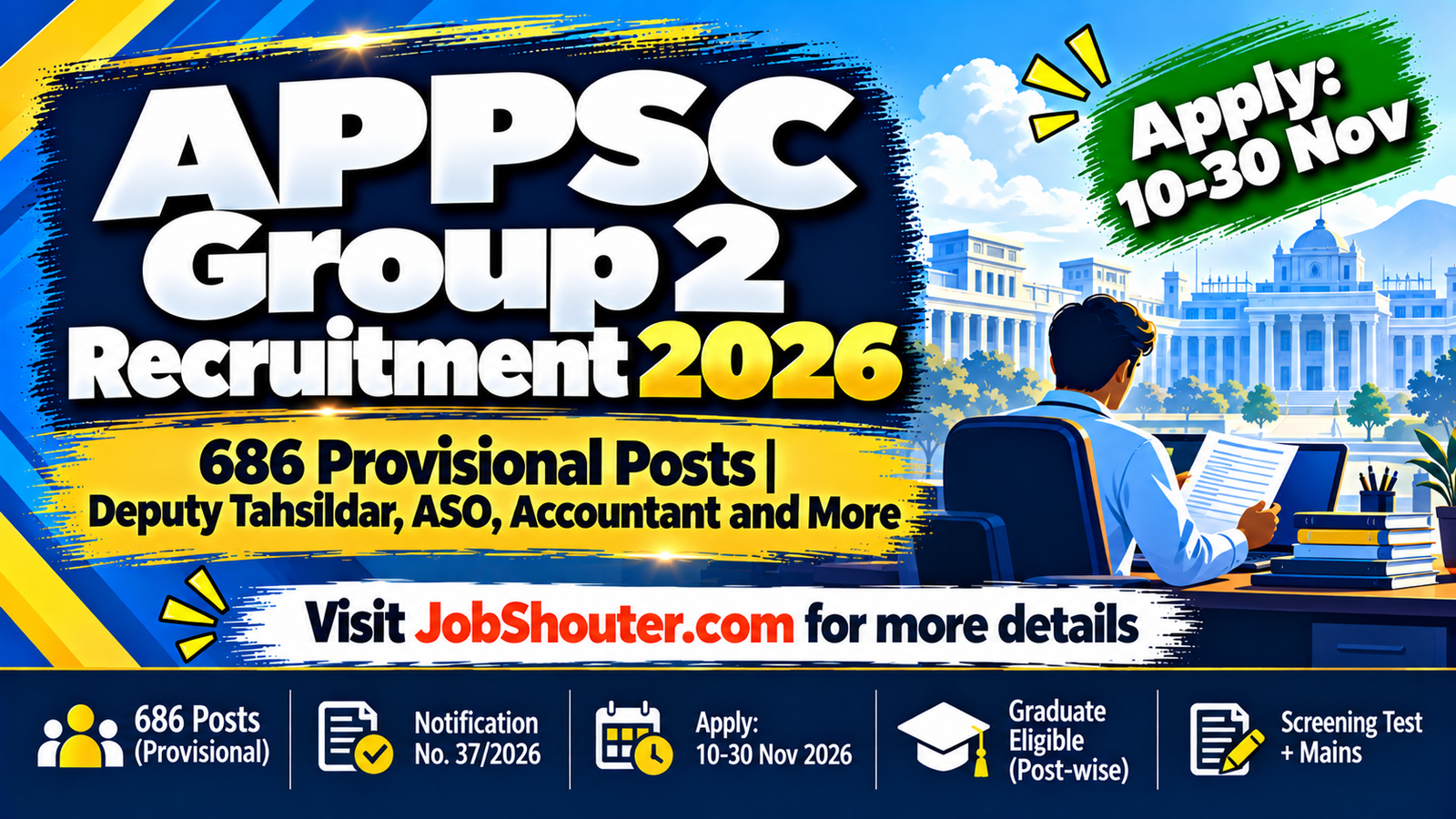 APPSC Group 2 Recruitment 2026 - 686 Posts - Apply 10-30 Nov