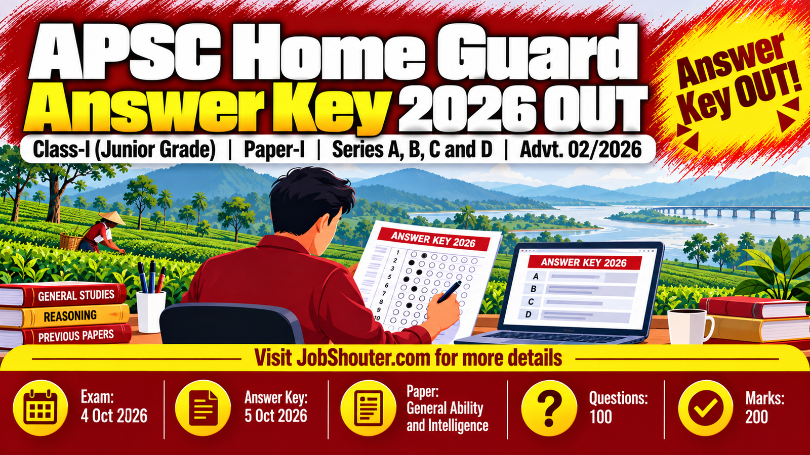 APSC Home Guard Answer Key 2026 Out - Paper I - Series A B C D