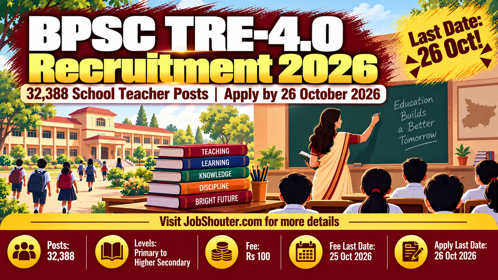 BPSC TRE-4.0 Recruitment 2026 - 32388 Posts - Apply by 26 Oct