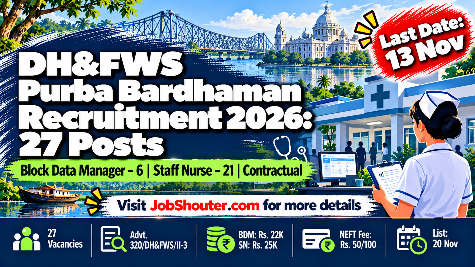 DH&FWS Purba Bardhaman Recruitment 2026 - 27 Posts - Apply by 13 Nov