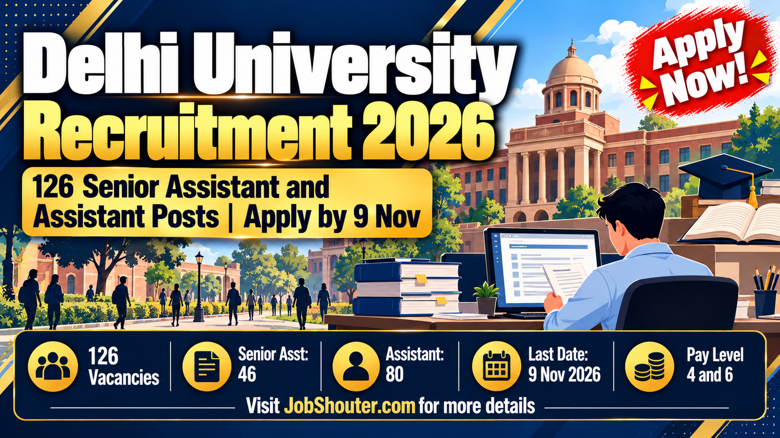 Delhi University Recruitment 2026 - 126 Post - Apply by 9 Nov