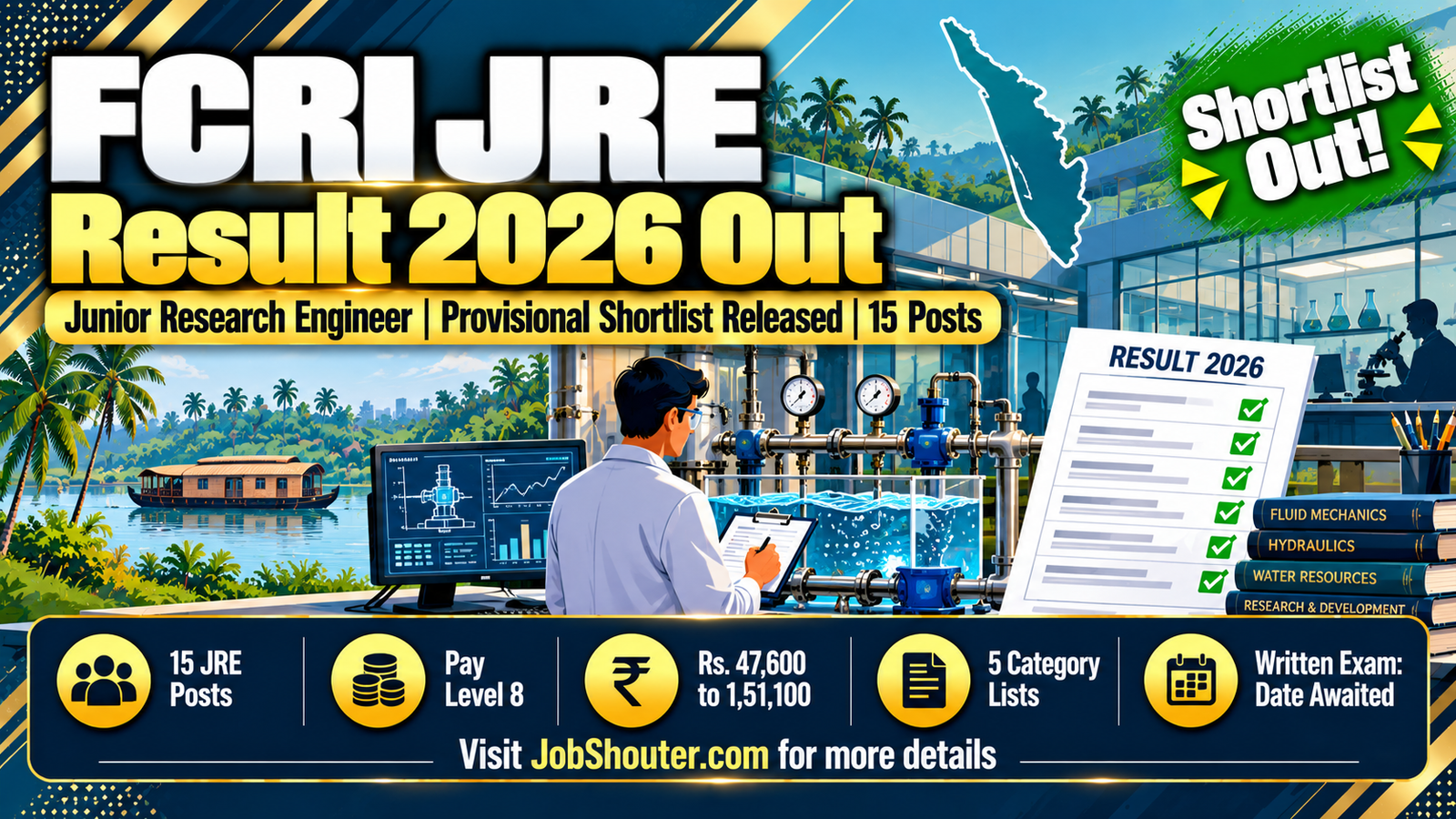 FCRI JRE Result 2026 - Provisional Shortlist Out for Written Exam