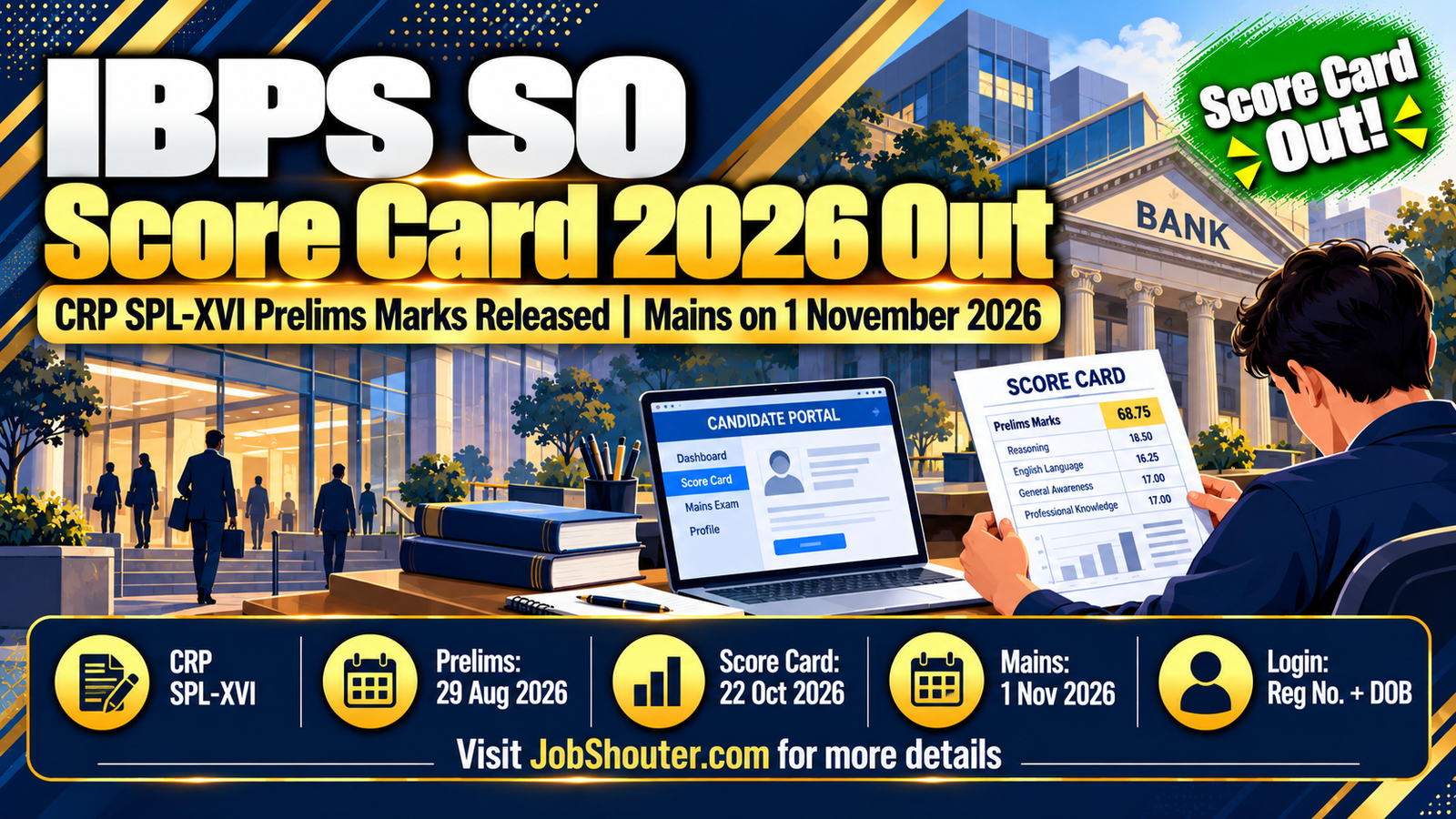 IBPS SO Score Card 2026 Out - CRP SPL-XVI Prelims Marks Released