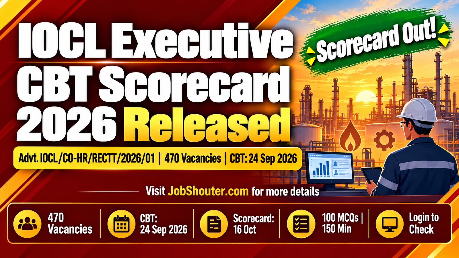 IOCL Executive CBT Scorecard 2026 Released - Check Score at iocl.com