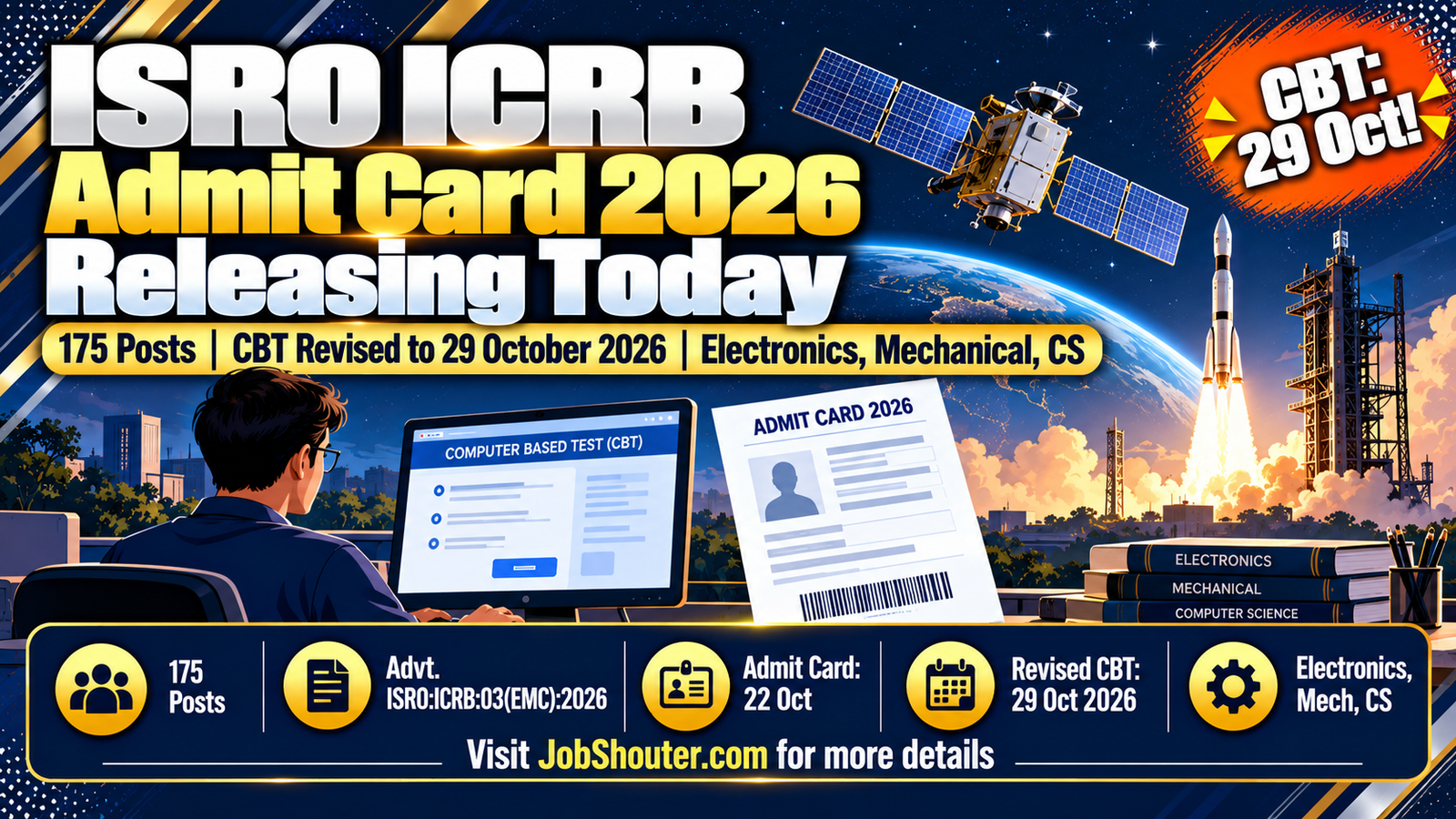 ISRO ICRB Admit Card 2026 - Revised CBT 29 Oct - 175 Posts
