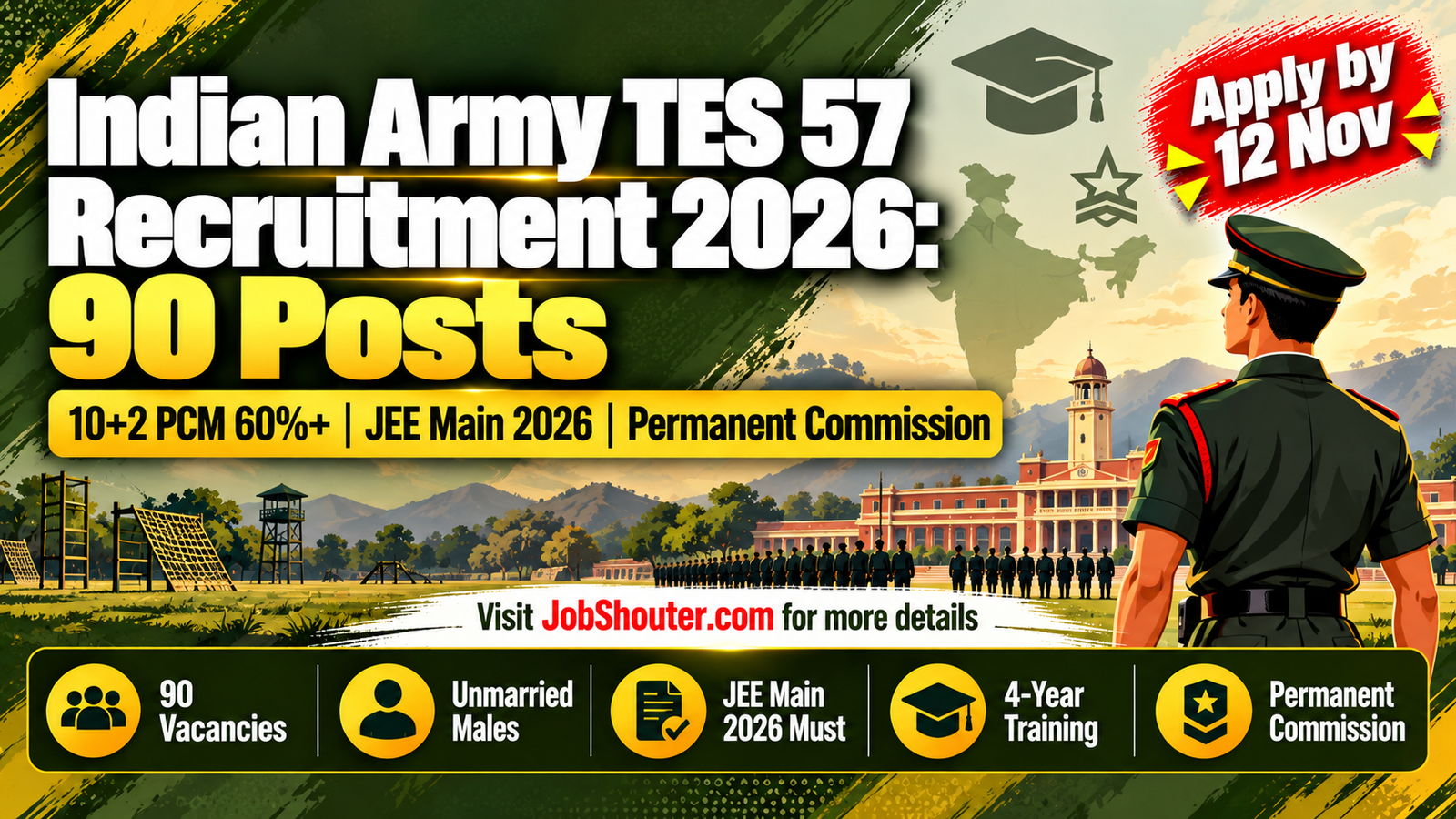 Indian Army TES 57 Recruitment 2026 - 90 Posts - Apply by 12 November