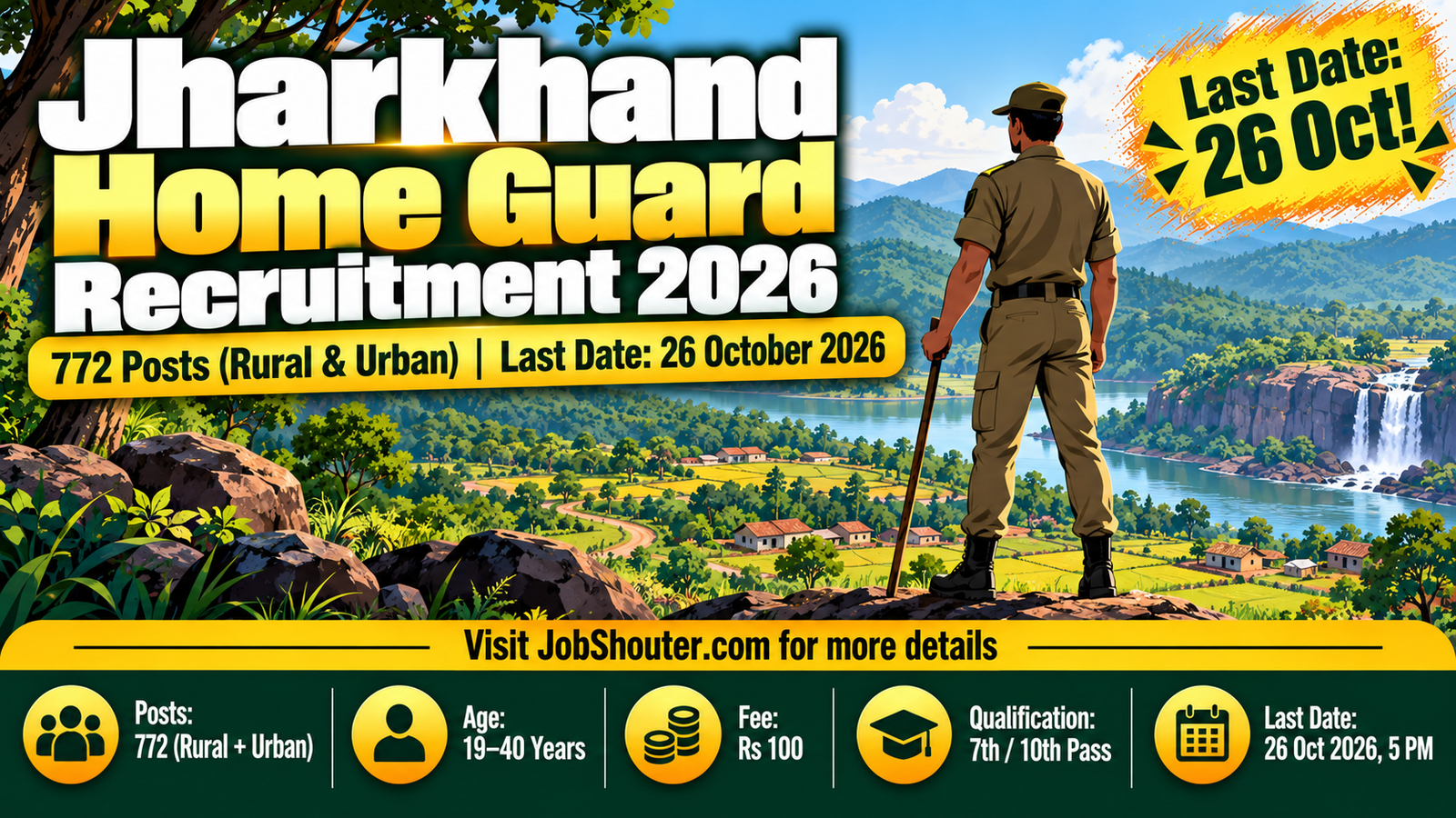 Jharkhand Home Guard Recruitment 2026 - 772 Posts - Apply by 26 Oct