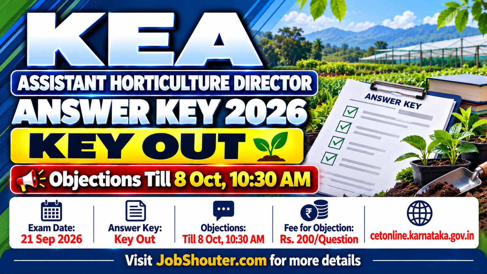 KEA Assistant Horticulture Director Answer Key 2026 Out