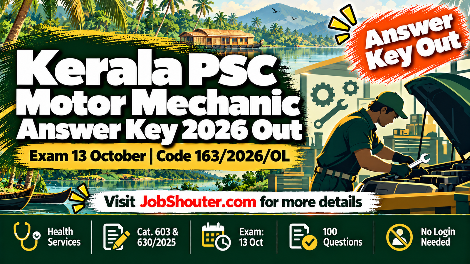 Kerala PSC Motor Mechanic Answer Key 2026 Out - Code 1632026OL