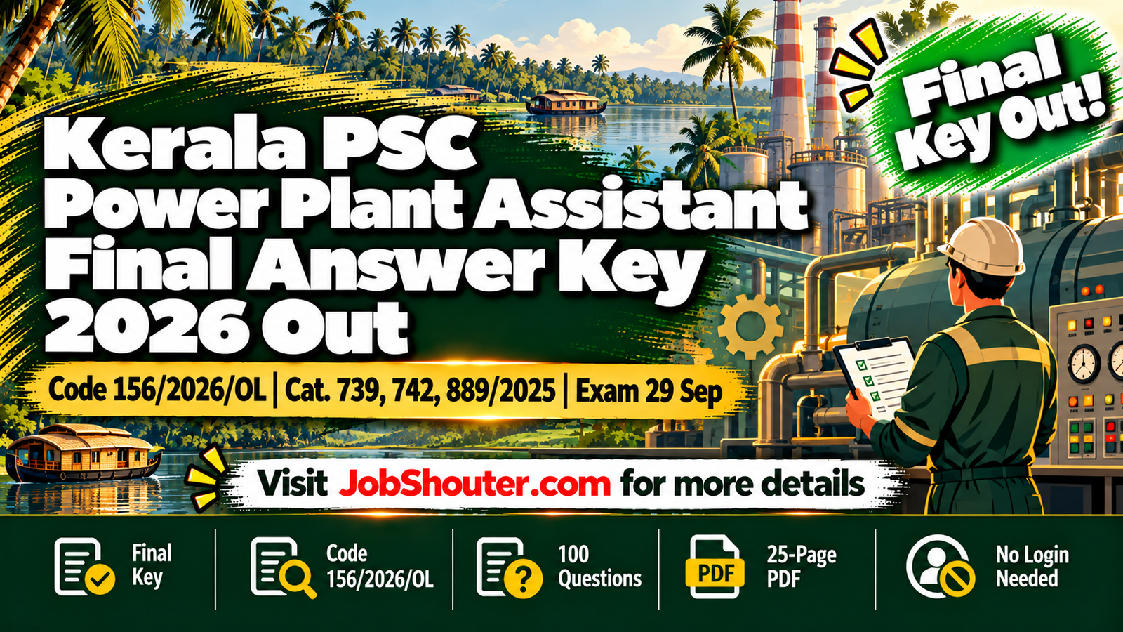 Kerala PSC Power Plant Assistant Final Answer Key 2026 Out - Code 1562026OL