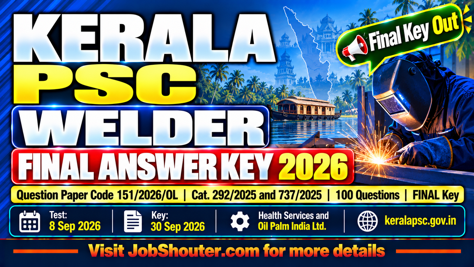 Kerala PSC Welder Final Answer Key 2026 - Download PDF