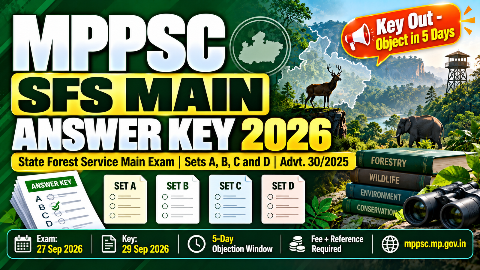 MPPSC SFS Main Answer Key 2026 - Sets A B C D PDF - Object in 5 Days