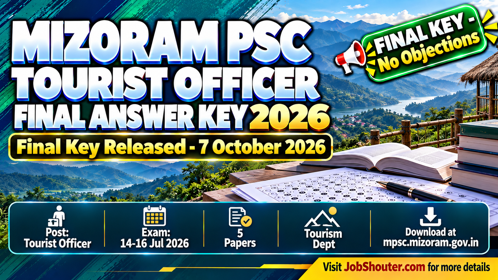 Mizoram PSC Tourist Officer Final Answer Key 2026 - Download PDF
