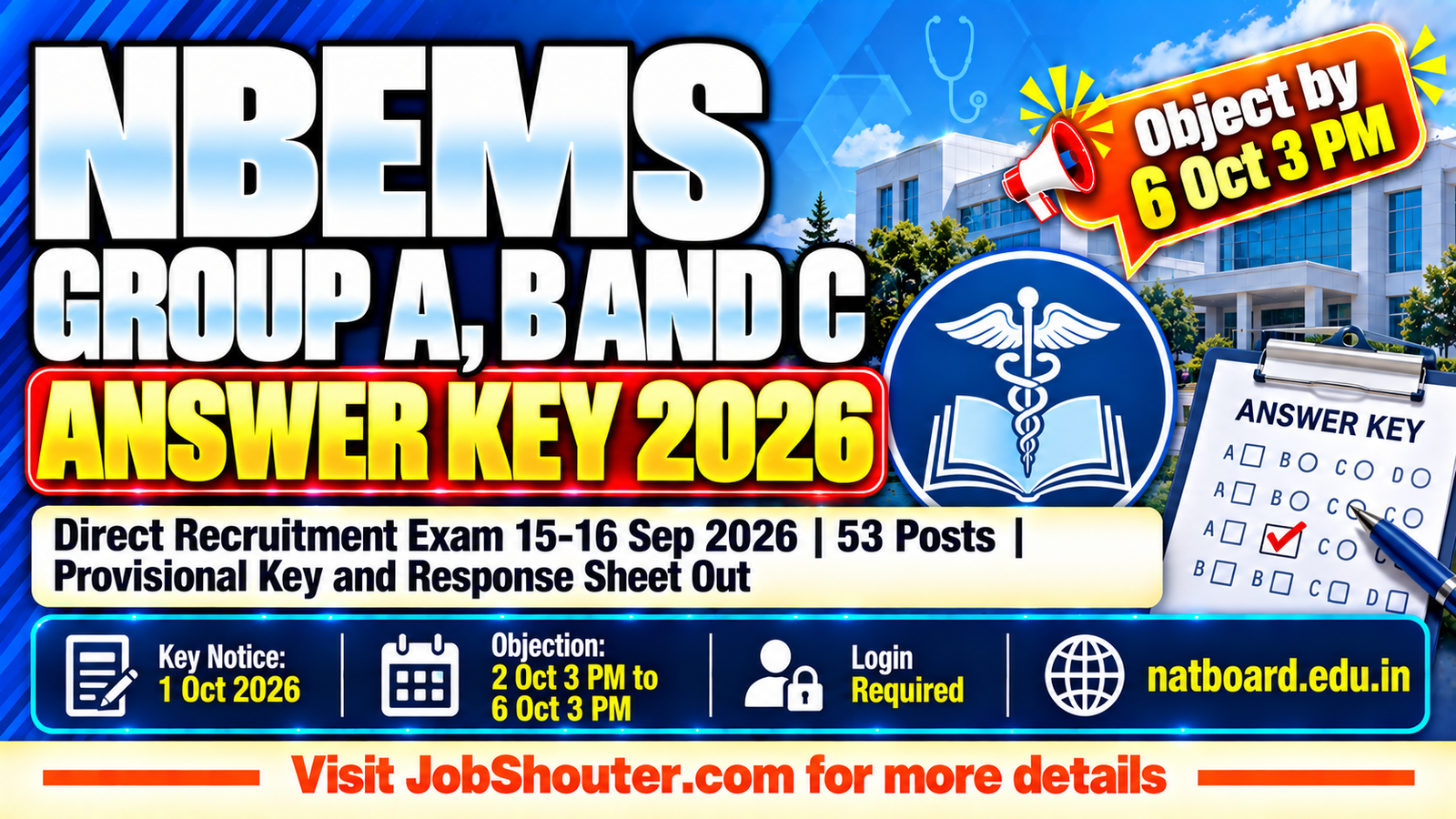 NBEMS Group A B C Answer Key 2026 - Object by 6 Oct 3 PM