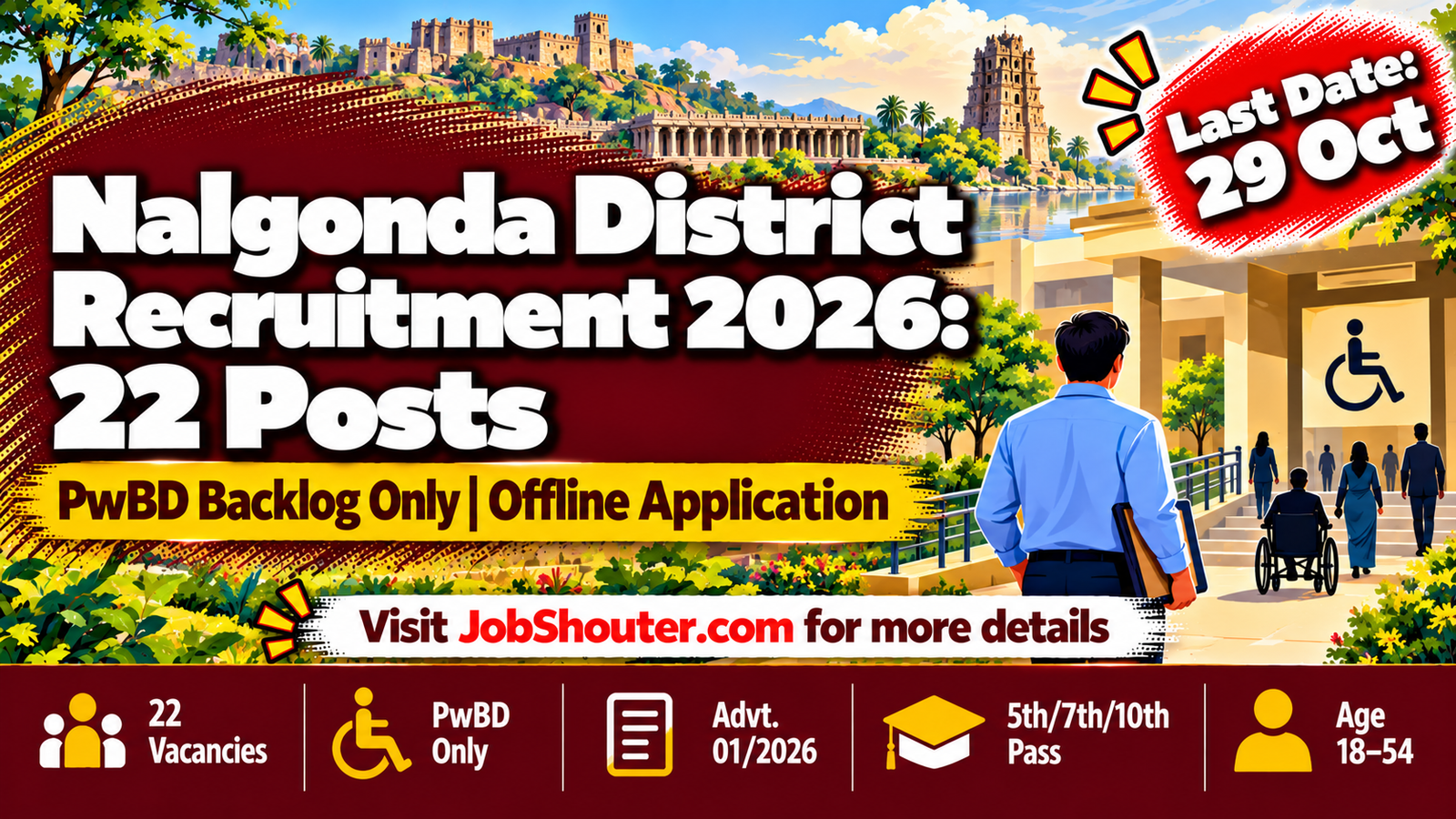 Nalgonda District Recruitment 2026 - 22 PwBD Posts - Apply by 29 Oct