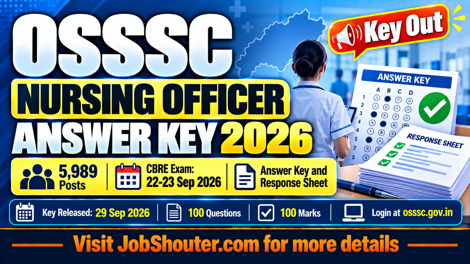 OSSSC Nursing Officer Answer Key 2026 - Download Response Sheet