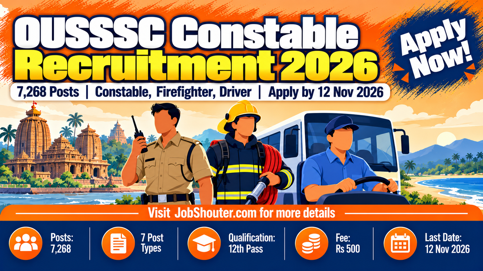 OUSSSC Constable Recruitment 2026 - 7268 Posts - Apply by 12 Nov