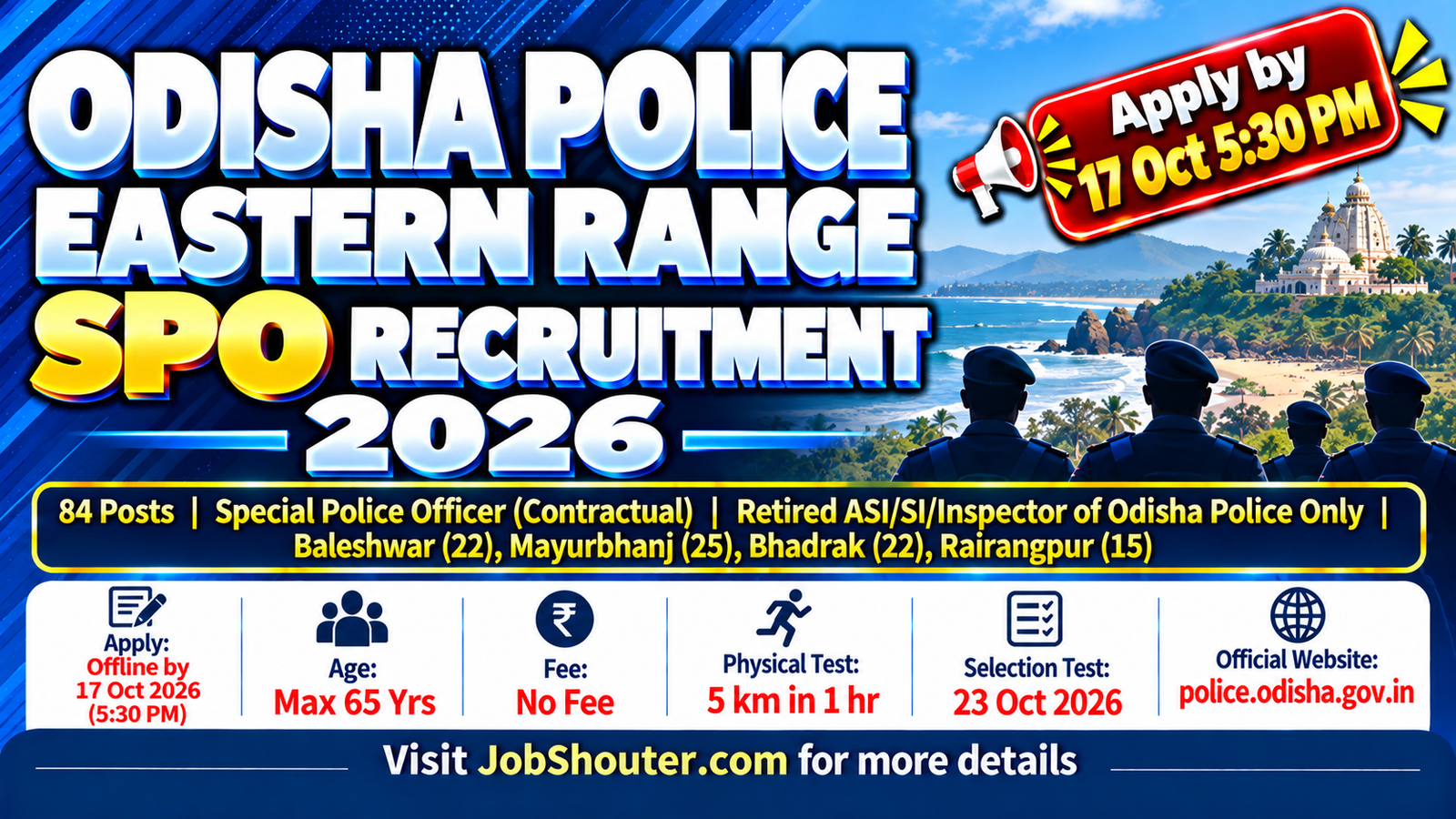 Odisha Police Eastern Range SPO Recruitment 2026 Out