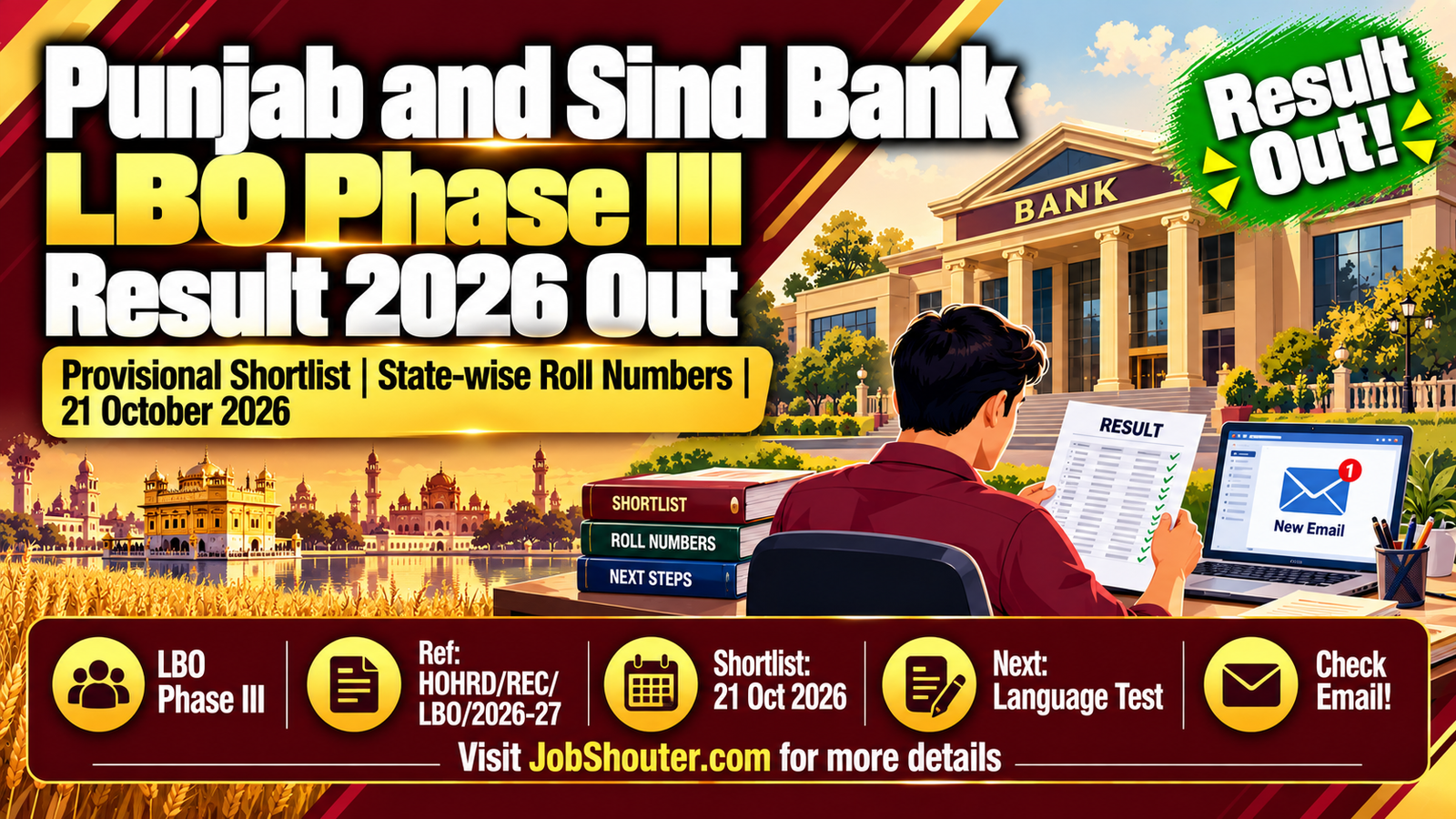 Punjab and Sind Bank LBO Phase III Result 2026 - Shortlist Out