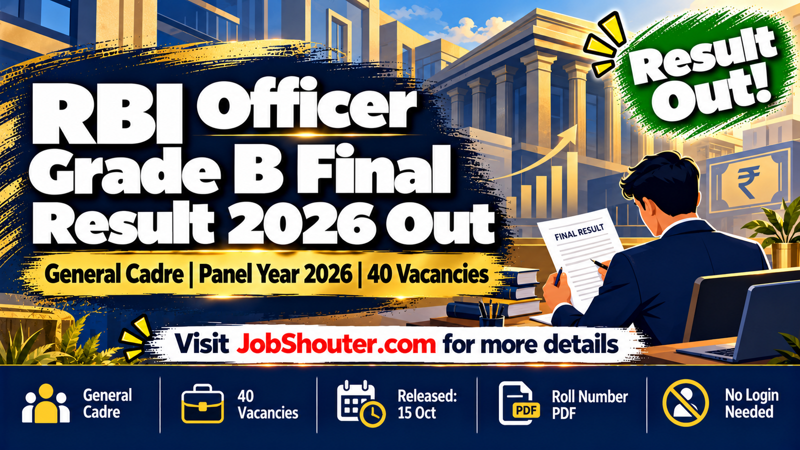 RBI Officer Grade B Final Result 2026 Out - General Cadre PDF Released
