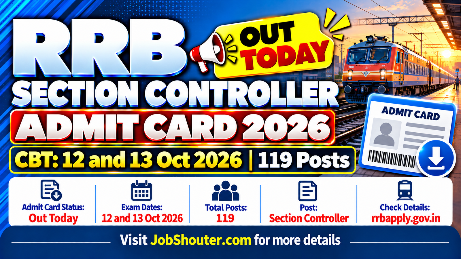 RRB Section Controller Admit Card 2026 Out - Download