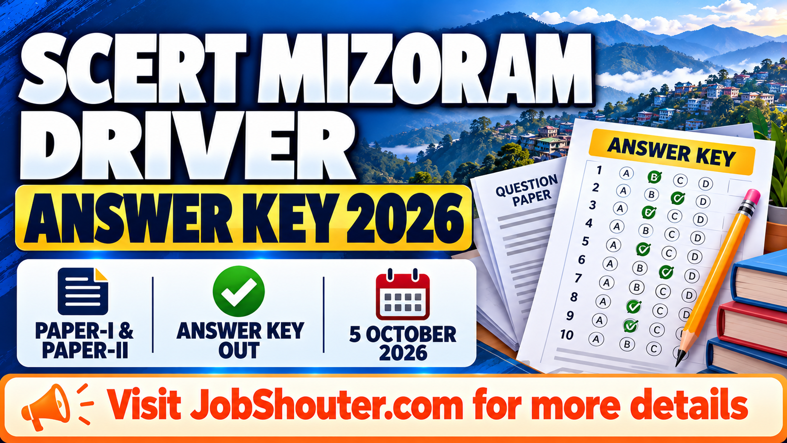 SCERT Mizoram Driver Answer Key 2026 Out- Paper I & Paper II PDF
