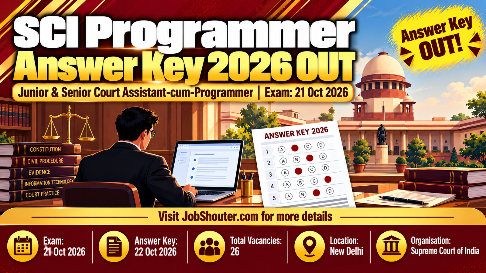 SCI Programmer Answer Key 2026 Out - 26 Posts - Exam 21 Oct