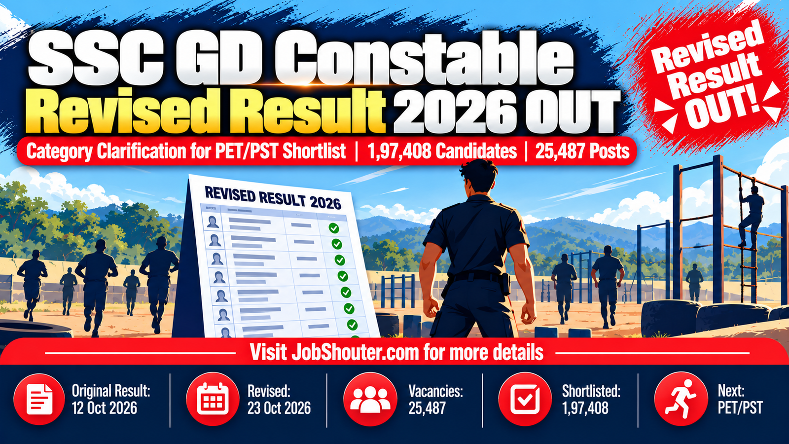 SSC GD Constable Revised Result 2026 - Category Clarity - 23 Oct