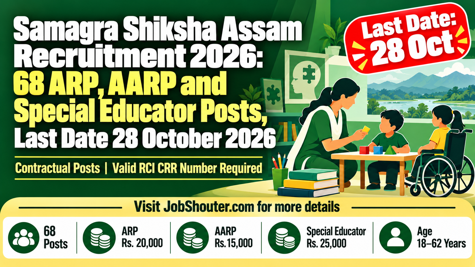 Samagra Shiksha Assam Recruitment 2026 - Last Date 28 Oct