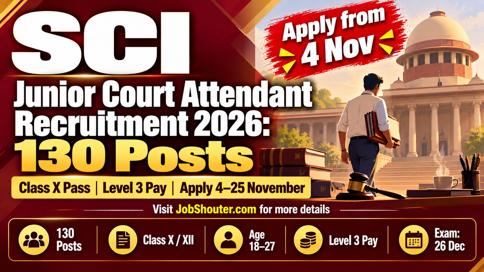 Supreme Court of India Junior Court Attendant Recruitment 2026