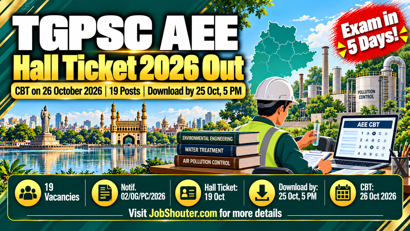 TGPSC AEE Hall Ticket 2026 - CBT 26 Oct - Download by 25 Oct 5 PM