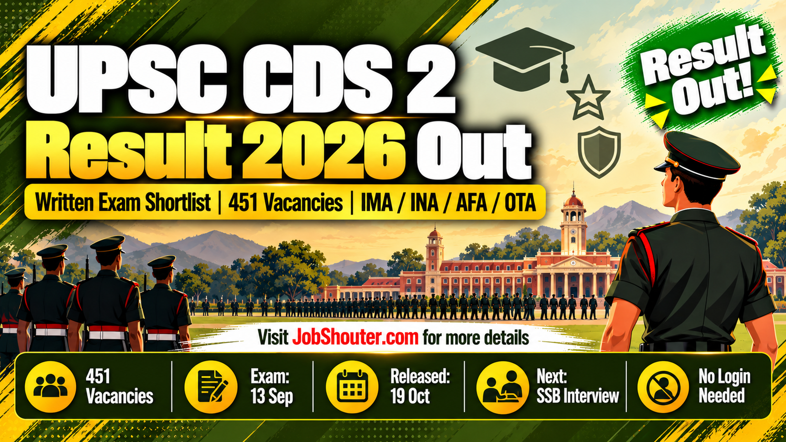 UPSC CDS 2 Result 2026 Out - Written Exam Shortlist for SSB - Download PDF