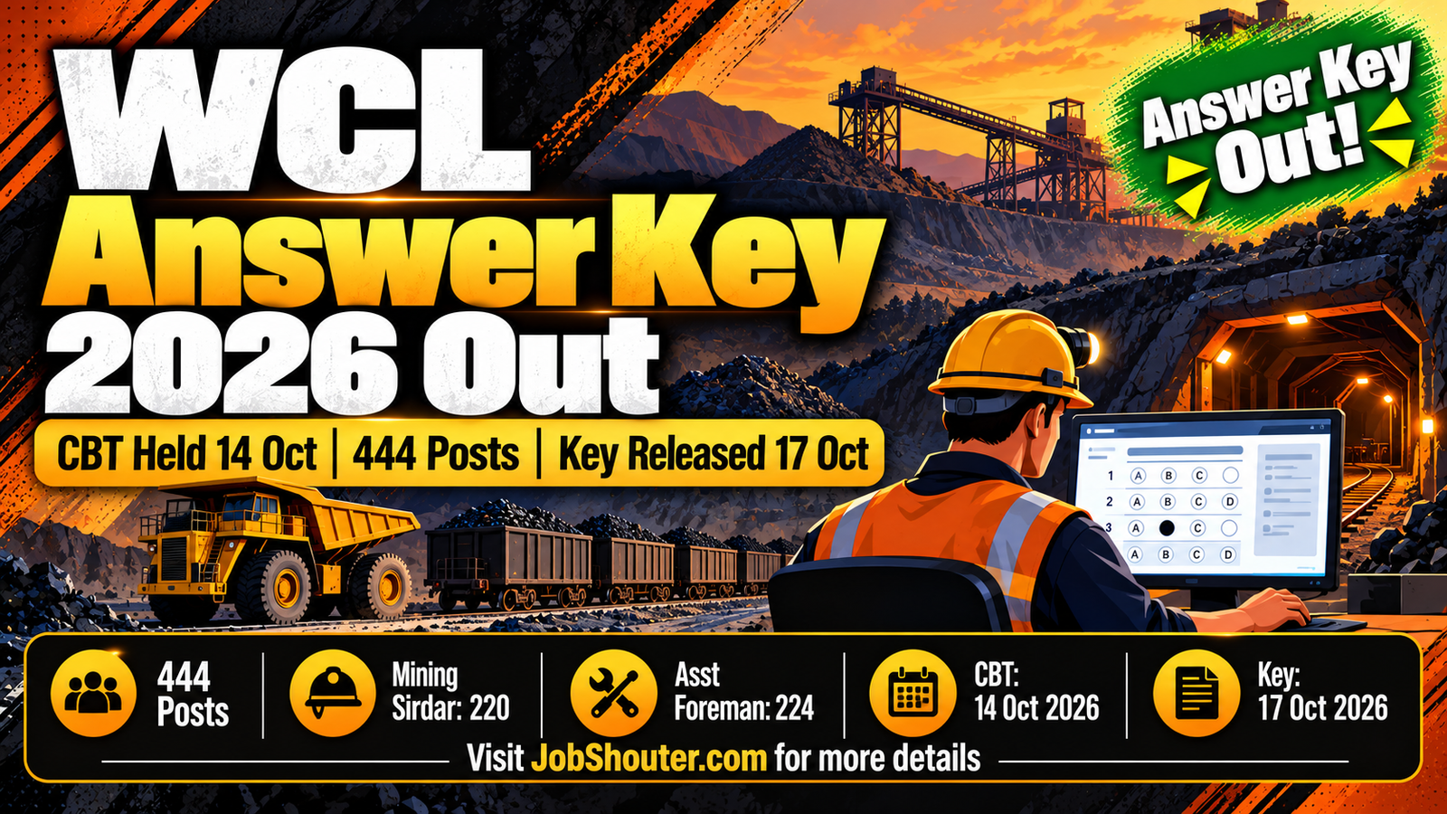 WCL Answer Key 2026 - Mining Sirdar - Asst Foreman CBT Key Out